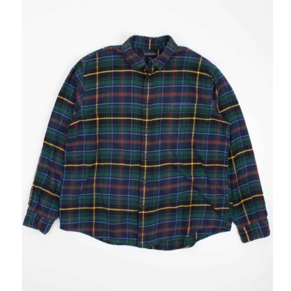 Lands End Soft Primary Colors Flannel, XL